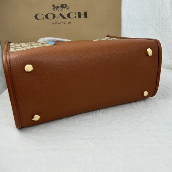 NWT Coach C5793 Dempsey Tote Signature Jacquard With Stripe And Patch - Picture 10 of 13